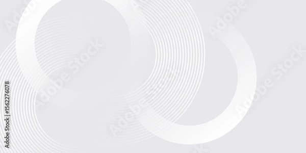 Obraz Abstract white geometric lines glowing on grey background. Modern shiny blue circle lines pattern. Futuristic technology concept. eps10
