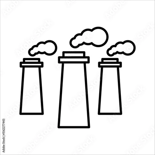 Fototapeta Pollution and Emissions Icon Symbol isolated white background. vector illustration. color editable.
