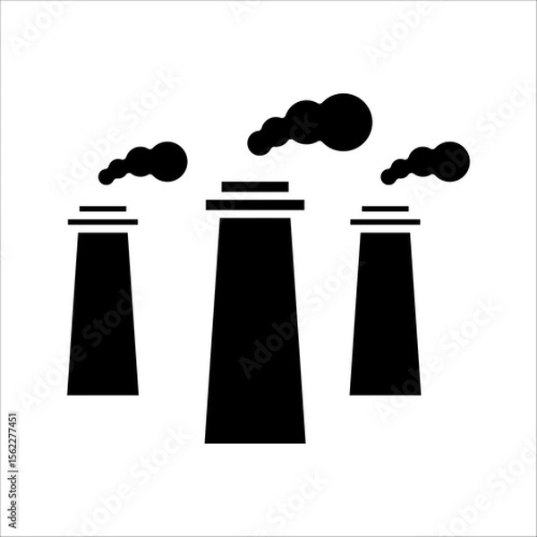 Fototapeta Pollution and Emissions Icon Symbol isolated white background. vector illustration. color editable.