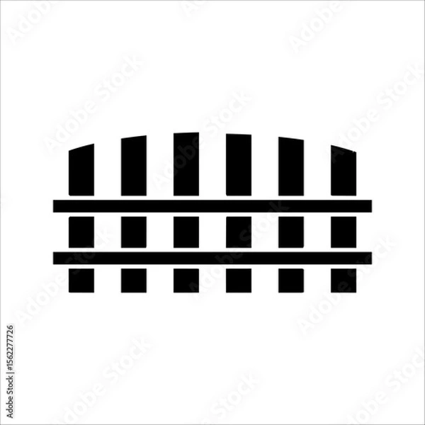Fototapeta white picket fence Icon Symbol isolated white background. vector illustration. color editable.