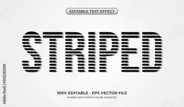 Fototapeta Editable striped minimalist effect text. Printable t-shirt text title design
