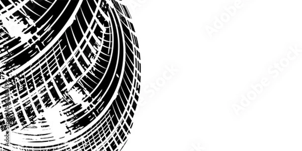 Fototapeta Abstract black and white background with tire tracks.. vector illustration eps 10