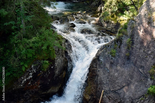 Fototapeta waterfall in the mountains 