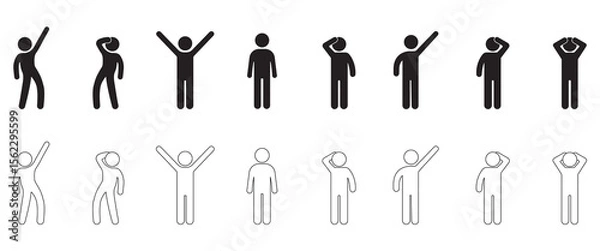 Fototapeta People icon set, people activity icon set, icon set, vector, editable stroke