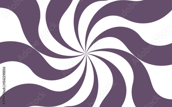 Fototapeta Dynamic abstract spiral design with a central focal point with wavy stripes. Hypnotic swirl radiates symmetrically sense of motion and energy. Graphic, and retro-inspired illusion of spinning or depth