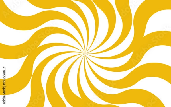 Fototapeta Dynamic abstract spiral design with a central focal point with wavy stripes. Hypnotic swirl radiates symmetrically sense of motion and energy. Graphic, and retro-inspired illusion of spinning or depth