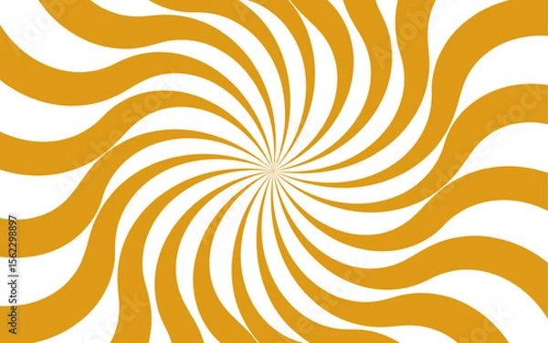 Fototapeta Dynamic abstract spiral design with a central focal point with wavy stripes. Hypnotic swirl radiates symmetrically sense of motion and energy. Graphic, and retro-inspired illusion of spinning or depth