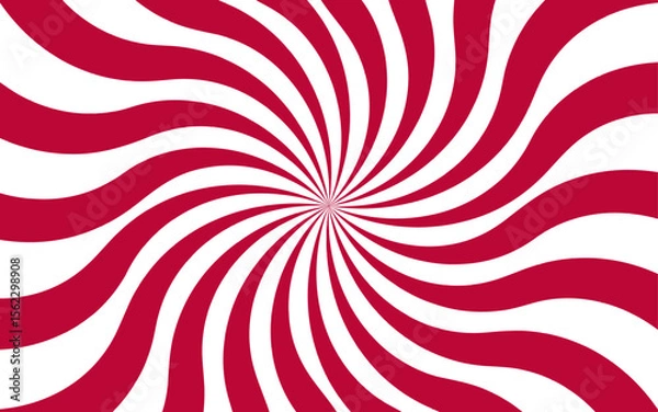 Fototapeta Dynamic abstract spiral design with a central focal point with wavy stripes. Hypnotic swirl radiates symmetrically sense of motion and energy. Graphic, and retro-inspired illusion of spinning or depth
