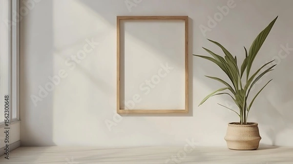 Fototapeta empty room with window and curtains