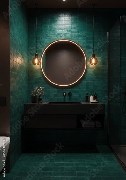 Obraz Modern Emerald Bathroom Design