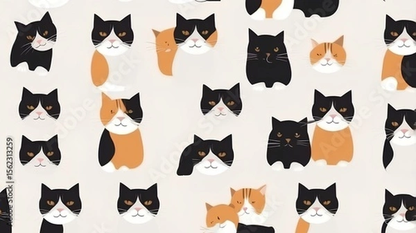 Obraz seamless pattern with cats