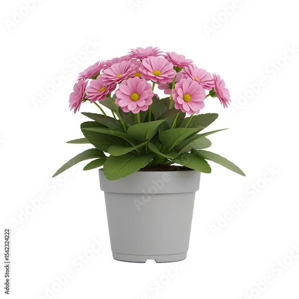 Obraz Potted flower isolated on white background