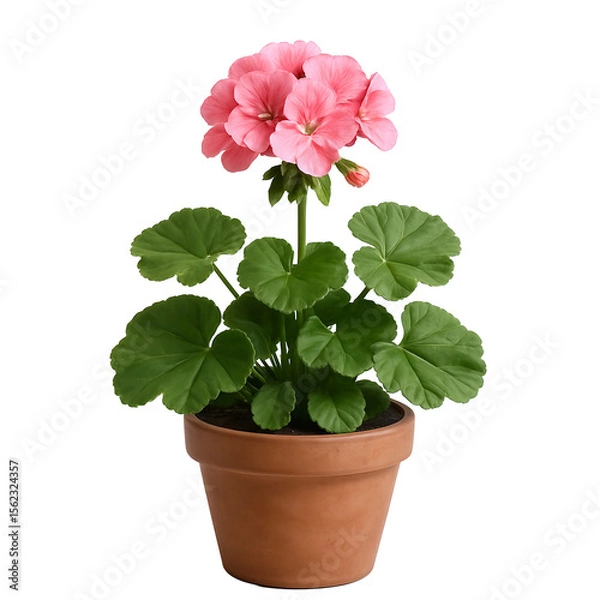 Obraz Potted flower isolated on white background