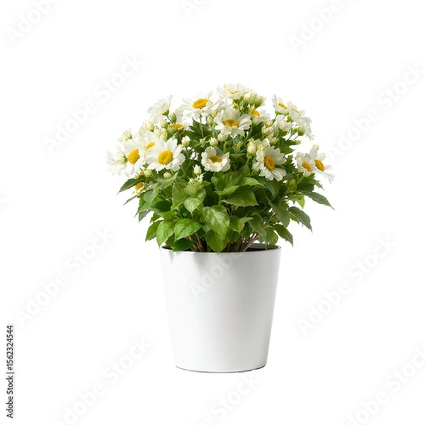 Obraz Potted flower isolated on white background