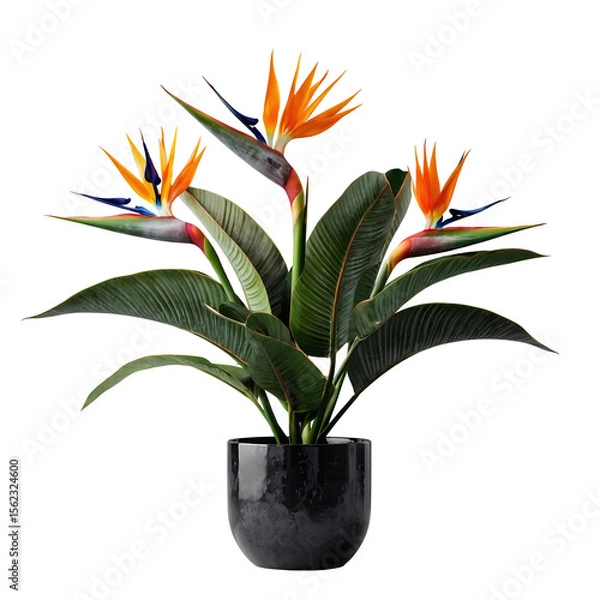 Obraz Potted flower isolated on white background