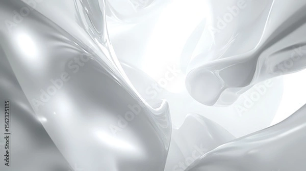 Fototapeta Abstract white glossy material background. Modern shiny surface design and texture concept