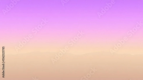 Fototapeta Serene abstract landscape with pastel gradient sky and mountain range background design