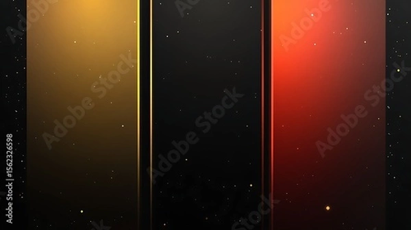 Fototapeta Elegant abstract background with gold, red, and black panels for modern design projects