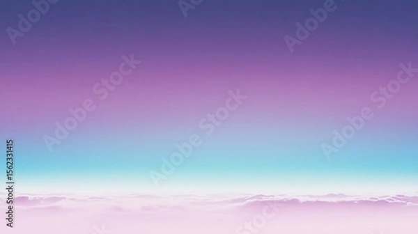 Fototapeta Dreamy sky gradient background with pastel colors, clouds, and a serene atmosphere.