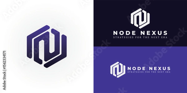 Fototapeta The modern NN monogram within a geometric hexagon signifies Next-Level Navigation for management consulting. It represents structured strategy, innovation, and interconnected solutions.