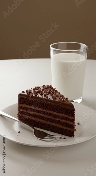 Obraz chocolate cake with milk