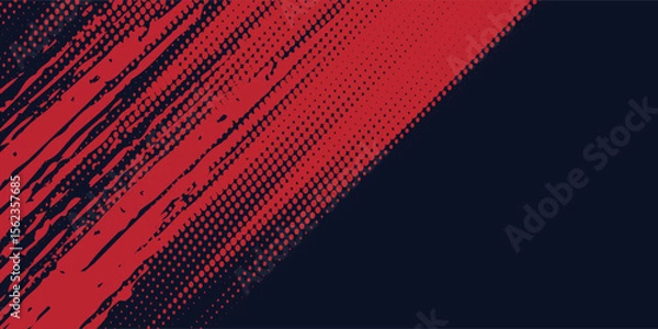 Fototapeta Red halftone dots blue color pattern gradient grunge texture background. Red halftone dots blue color pattern gradient grunge texture background MODERN