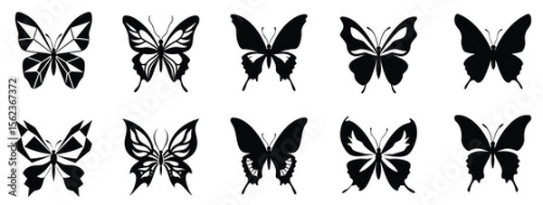 Fototapeta Butterfly silhouette vector collection set of various butterfly designs for graphic design and decoration