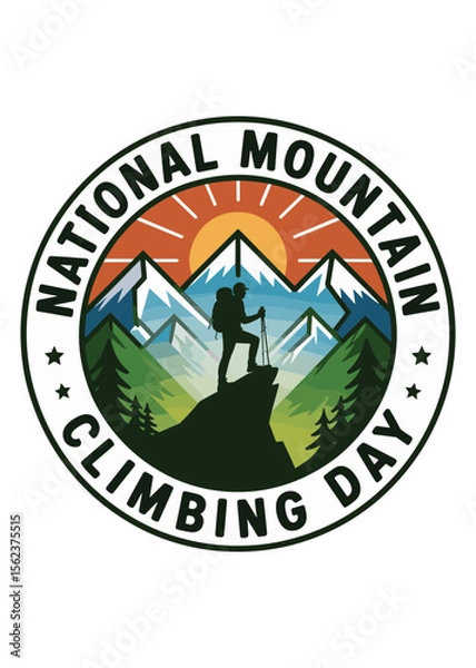 Obraz Mountain Climbing Day Typography T-Shirt Design