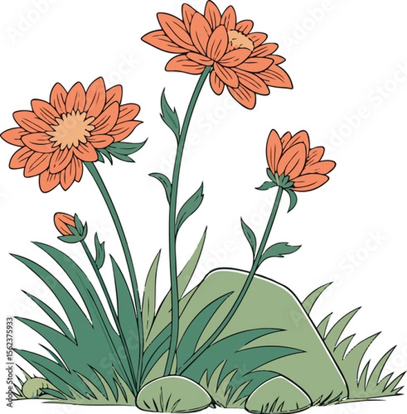 Obraz vector illustration of flowers