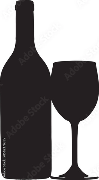 Obraz wine bottle and glass