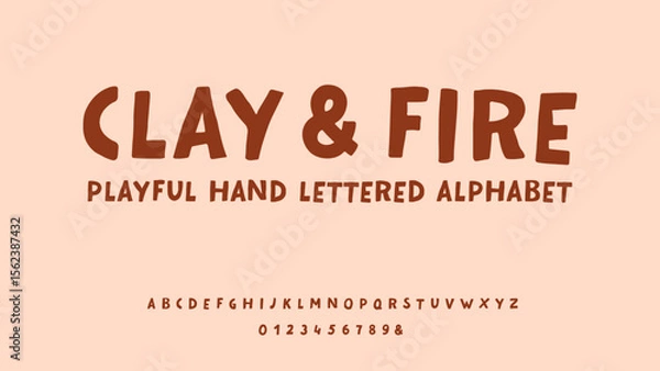 Fototapeta Playful display alphabet letters and numbers collection vector illustration.