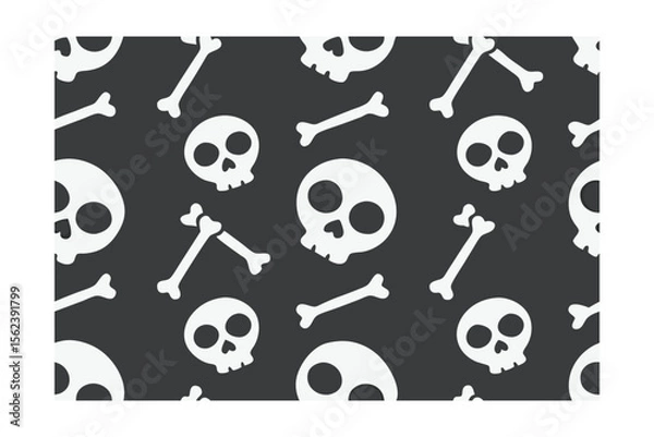 Obraz Skulls bones pattern on dark gray for halloween skeleton