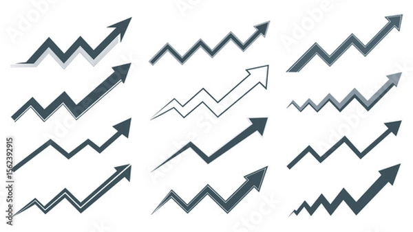 Fototapeta Zig Zag Arrow Collection Pointing Up Vector