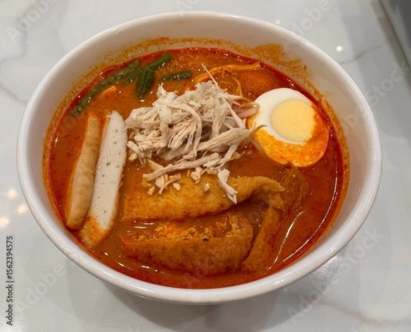 Fototapeta chicken noodle laksa food