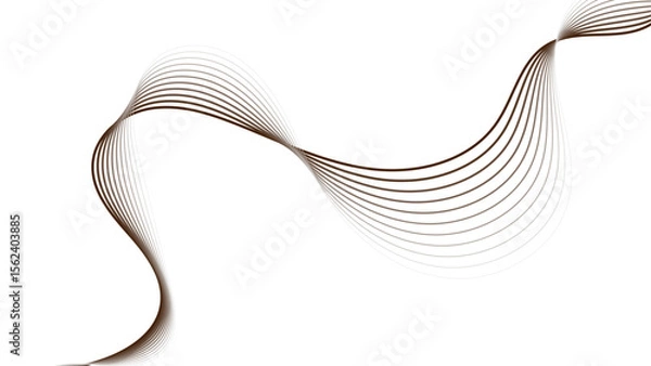 Obraz Abstract wavy lines creating a flowing ribbon design plain white background.
