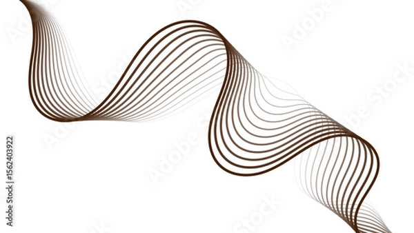 Obraz Abstract wavy lines creating a flowing ribbon design plain white background.