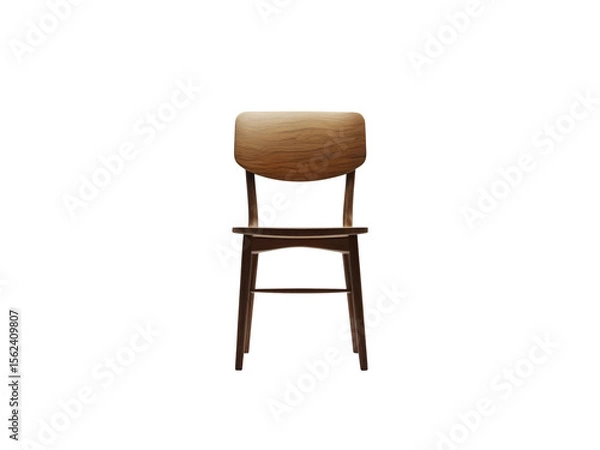 Obraz A wooden chair stands centered against a black background