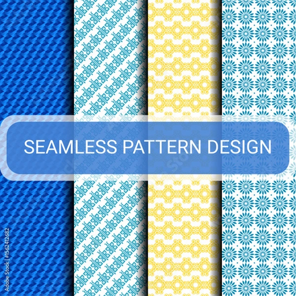 Obraz Minimal Geometric Floral Seamless Patterns