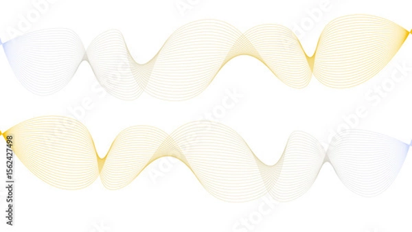 Obraz Vector curvy abstract line art wavy flowing dynamic colorful lines white background in concept music or sound, wave, wind, information flow	