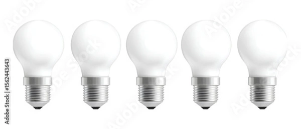 Fototapeta Pack Collection Four LED Bulbs EnergyEfficient Lighting Solution for Home and Office set against transparent background
