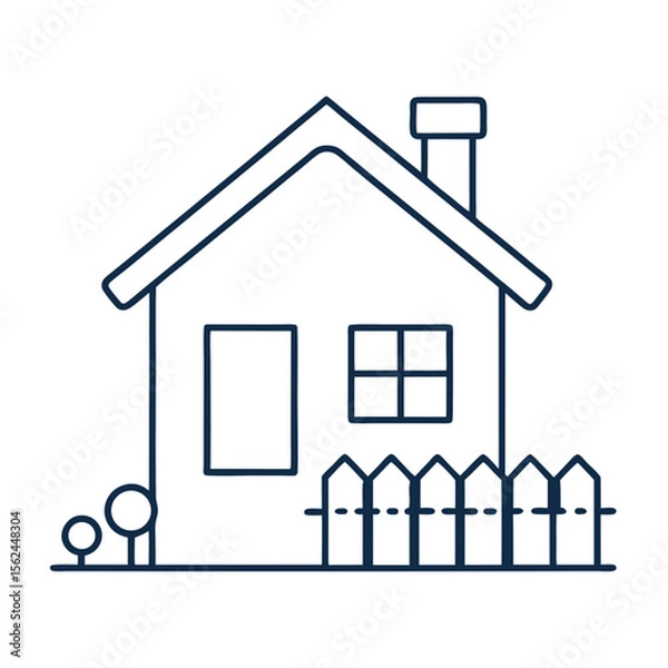 Obraz Simple house icon in line art