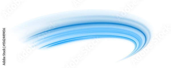 Fototapeta Blue wave curved lines for presentations, illustration of articles and publications on technological trends and innovations, covers of technological magazines. Light arc in blue colors.	