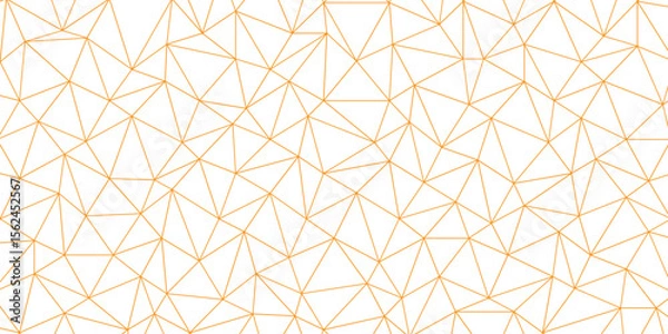 Fototapeta abstract Golden lines with white background creative and geometric shape. Seamless geometric polygonal repeatable pattern. Golden and white geometric background with low poly triangle. digital data