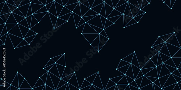 Fototapeta Abstract polygons plexus vector background, digital data visualization. Abstract technology concept background. Futuristic molecules connection technology digital hi tech. Global digital network