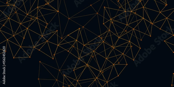 Fototapeta Abstract polygons plexus vector background, digital data visualization. Abstract technology concept background. Futuristic molecules connection technology digital hi tech. Global digital network