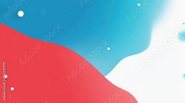 Obraz Abstract fluid art with vibrant red, blue, and white tones creating dynamic flow