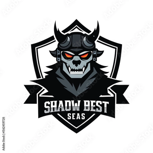Obraz Shadow beast hunter with spike net and dark goggles Vector illustration