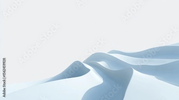 Obraz Abstract minimalist white and blue curves against a neutral background