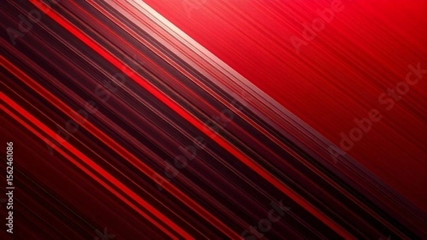 Fototapeta Abstract red and black background with metallic strips