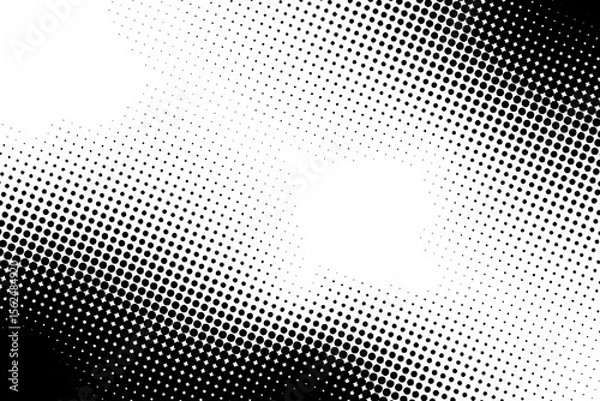 Fototapeta Abstract halftone dot texture comic style with fading gradient. Perfect for retro art, comic effects, and bold modern visuals.